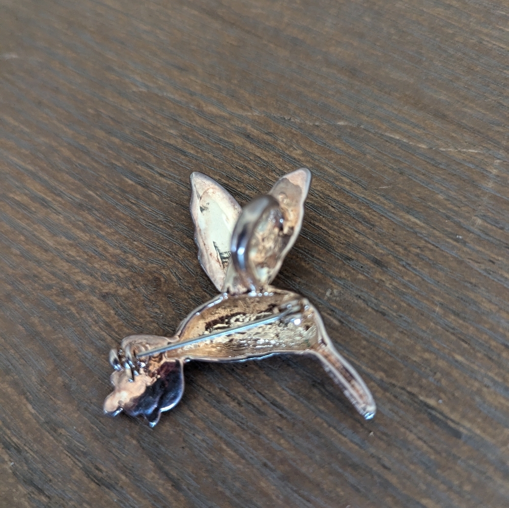 Silver Tone Hummingbird Brooch and Pendant - Picture 2 of 3